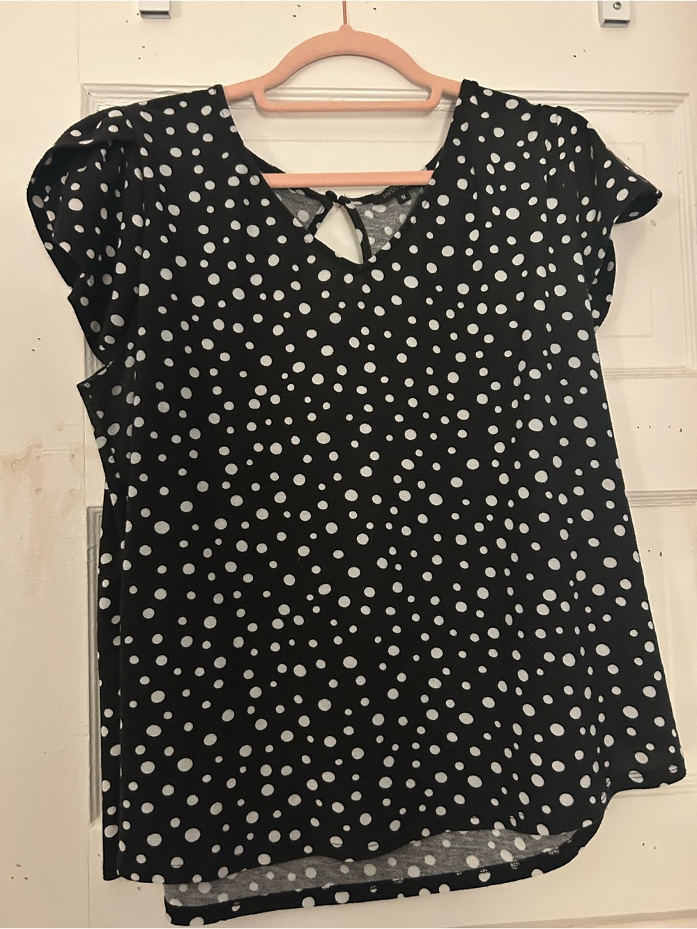 Papermoon Black & White Polka Dot Cap Sleeve Blouse